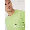 Mens Casual Pocket and Embroidery Short Sleeve T-Shirt